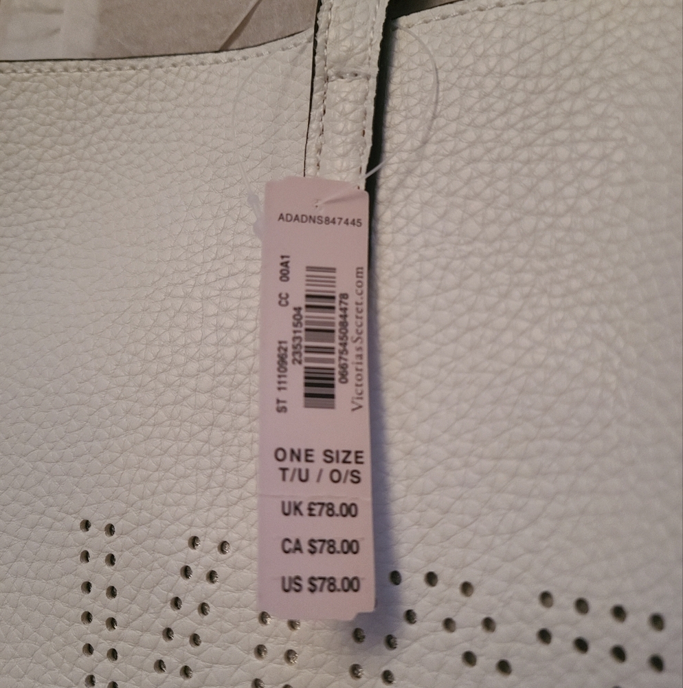 Victoria's Secret White Pleather Tote Bag - Picture 3 of 3